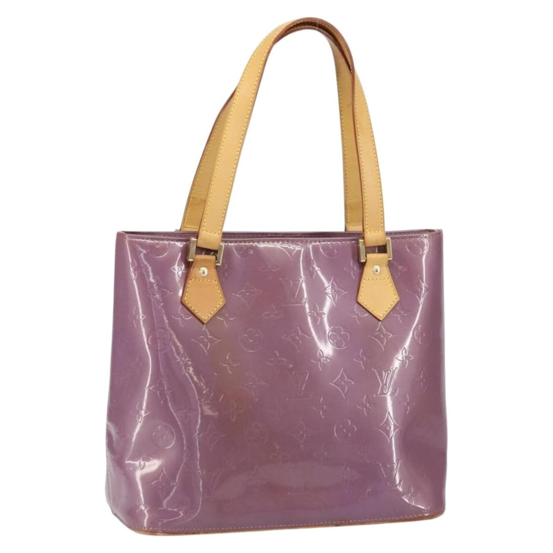 Louis Vuitton Houston Monogram Vernis Patent Leather Handbag Purple M91093: Louis Vuitton Houston Monogram Vernis Patent Leather Handbag Purple M91093 Louis Vuitton Monogram Vernis Houston handbag in purple/viole patent leather. This women's hand bag was made in Spain and cor