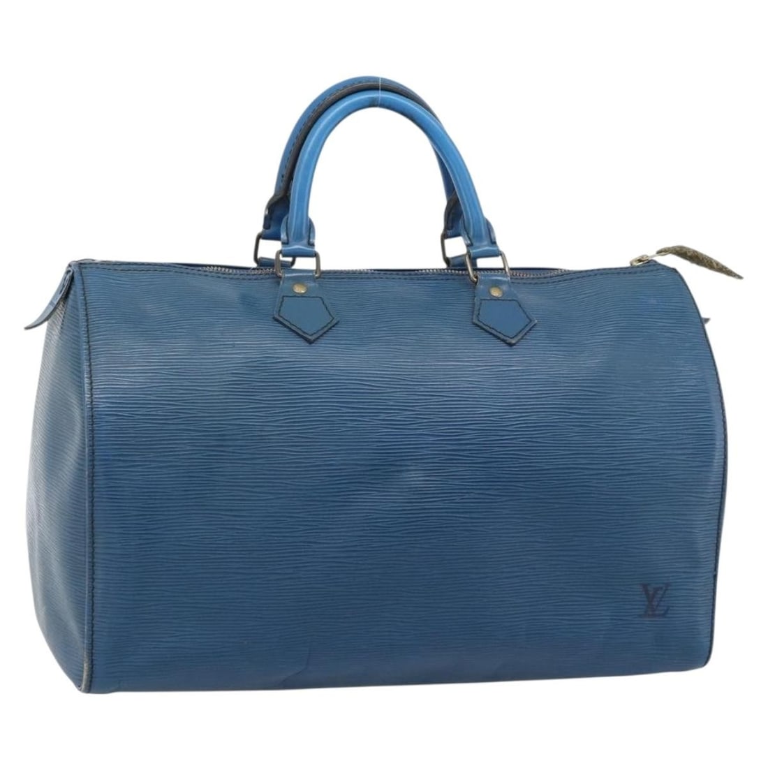Louis Vuitton M42995 Speedy 35 Epi Leather Handbag Toledo Blue: Louis Vuitton M42995 Speedy 35 Epi Leather Handbag Toledo Blue Louis Vuitton Epi Speedy 35 handbag in Toledo Blue Epi leather. This women's handbag was made in France and includes only the item shown,