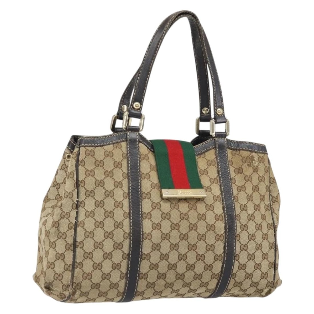 Gucci Red Gold GG Canvas Sherry Line Tote Bag Model 233609: Gucci Red Gold GG Canvas Sherry Line Tote Bag Model 233609 This Gucci GG Canvas Web Sherry Line tote bag features a red and gold color scheme with the signature GG canvas exterior. Designed for women,