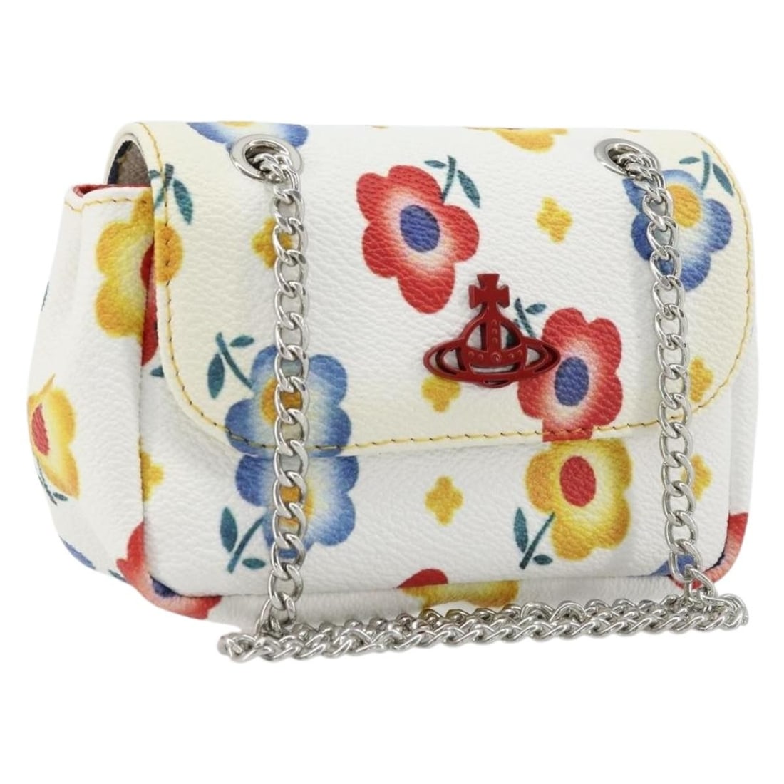 Vivienne Westwood Leather Shoulder Bag White Silver Made in Italy: Vivienne Westwood Leather Shoulder Bag White Silver Made in Italy Vivienne Westwood shoulder bag in leather with a white and silver color scheme. Made in Italy, this women's bag features a shoulder st