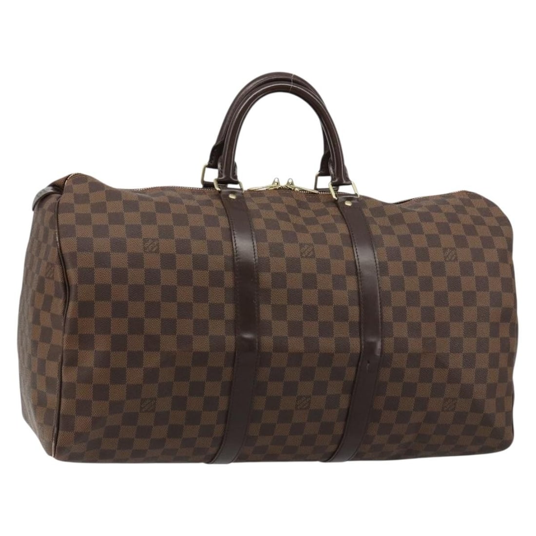 Louis Vuitton N41427 Keepall 50 Damier Ebene Boston Bag: Louis Vuitton N41427 Keepall 50 Damier Ebene Boston Bag Louis Vuitton Keepall 50 Boston bag in Damier Ebene canvas. This women's travel bag is made in France and comes as the bag only; item box and du
