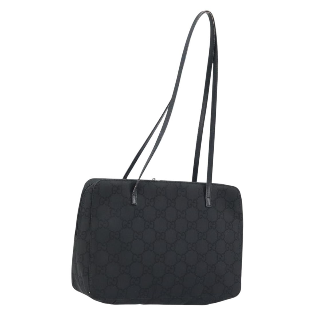 Gucci 000 0815 GG Canvas Handbag Black Silver Tone: Gucci 000 0815 GG Canvas Handbag Black Silver Tone Gucci women's handbag in black and silver GG canvas, made in Italy. This authentic bag is offered without the original box or dust bag; only the item