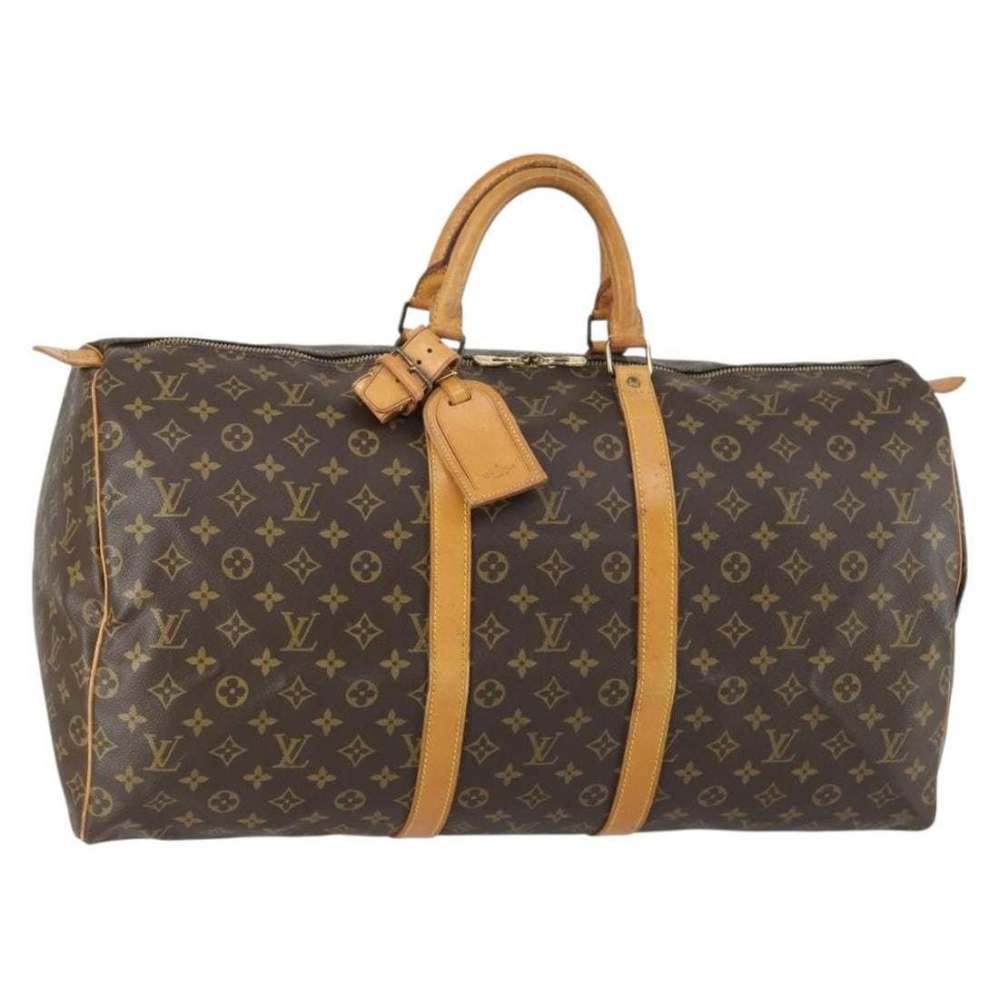 Keepall 55 Monogram Canvas Boston Bag by Louis Vuitton M41424: Keepall 55 Monogram Canvas Boston Bag by Louis Vuitton M41424 This is a Louis Vuitton Monogram Keepall 55 Boston Bag, model M41424. Crafted from the signature monogram canvas with leather trim, the ba