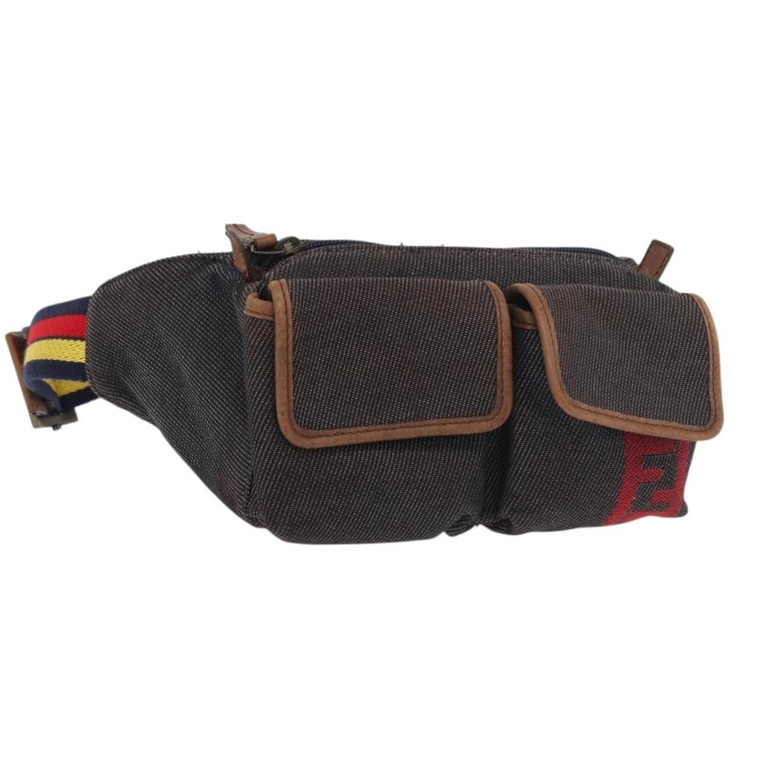 FENDI Brown Canvas Waist Bag Italy: FENDI Brown Canvas Waist Bag Italy This FENDI waist bag is crafted from brown canvas and is designed for women. Made in Italy, it features an adjustable strap with a drop range of approximately 3.9 to