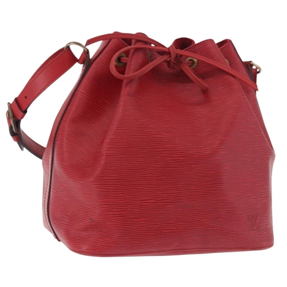 Louis Vuitton M44107 Petit Noe Red Epi Leather Shoulder Bag: Louis Vuitton M44107 Petit Noe Red Epi Leather Shoulder Bag Louis Vuitton Petit Noe shoulder bag in red Epi leather, made in France. This women's bag measures approximately 25 cm W x 27 cm H x 19 cm D