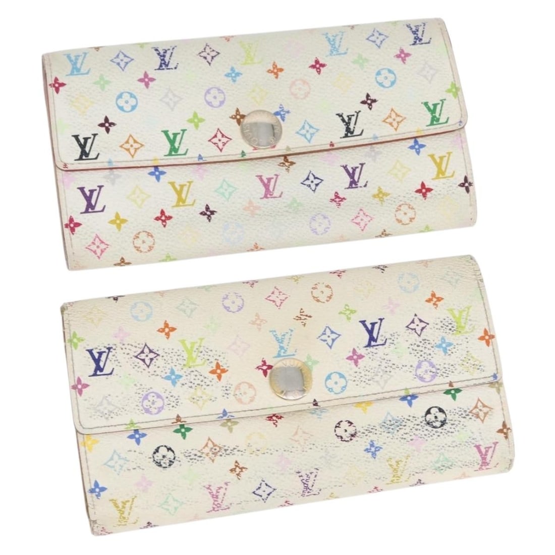 Louis Vuitton Monogram Multicolor Sarah Long Wallet White France: Louis Vuitton Monogram Multicolor Sarah Long Wallet White France This is a Louis Vuitton Multicolor Portefeuille Sarah long wallet in white, crafted from Monogram Multicolor canvas. Made in France, th