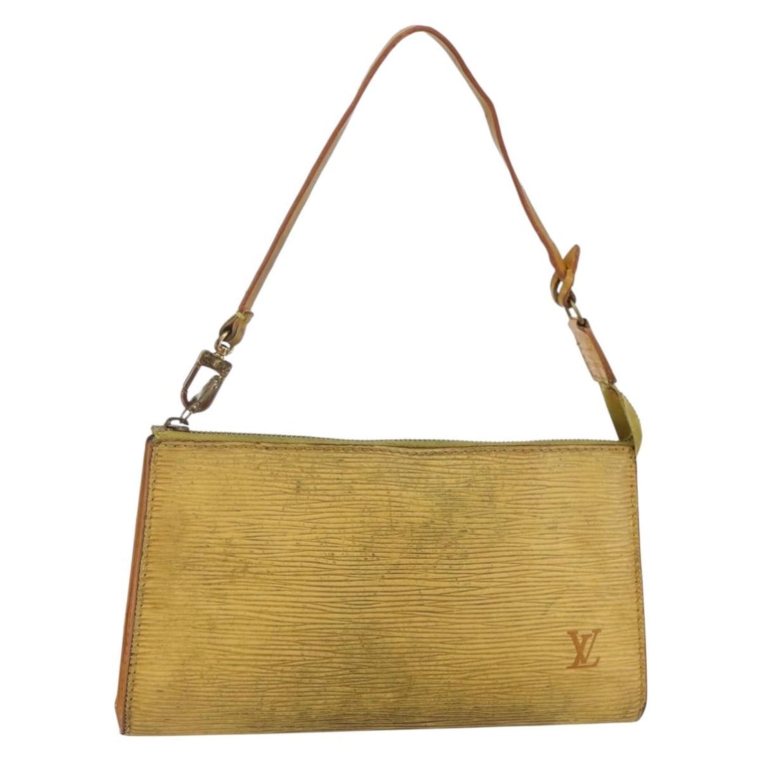 Louis Vuitton Epi Pochette Accessoires Pouch Yellow M52989 Authentic: Louis Vuitton Epi Pochette Accessoires Pouch Yellow M52989 Authentic This authentic LOUIS VUITTON Epi Pochette Accessoires Pouch is crafted from durable yellow Epi leather, showcasing the brand's sign