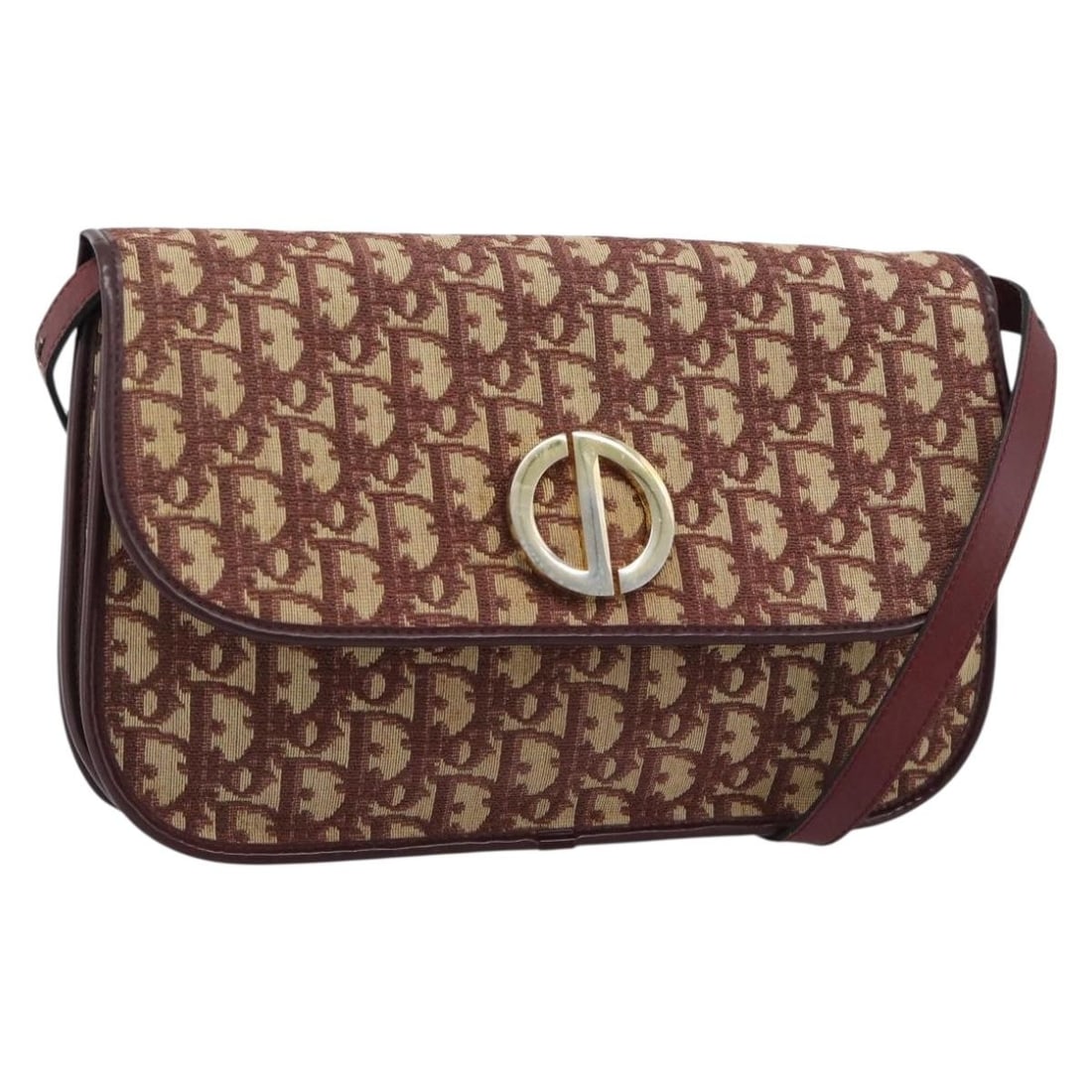 Christian Dior Trotter Shoulder Bag in Red Canvas with Gold Tone: Christian Dior Trotter Shoulder Bag in Red Canvas with Gold Tone Christian Dior Trotter Canvas Shoulder Bag in red and gold, made in France. The bag is crafted from Trotter Canvas and presented in a s