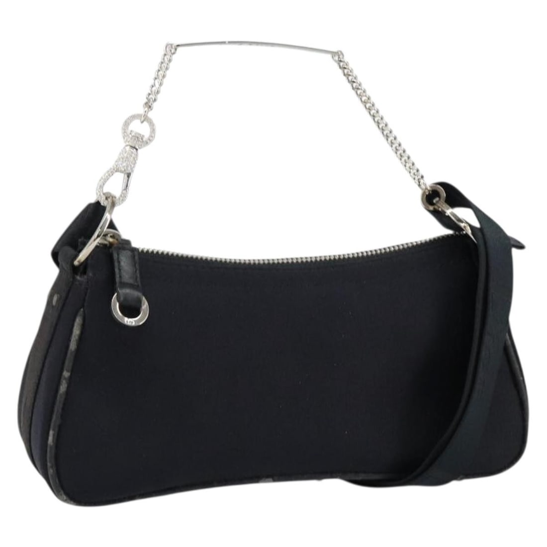 Christian Dior Hardcore Nylon Shoulder Bag Silver Black Italy Auth EP11778 (1 of 18)