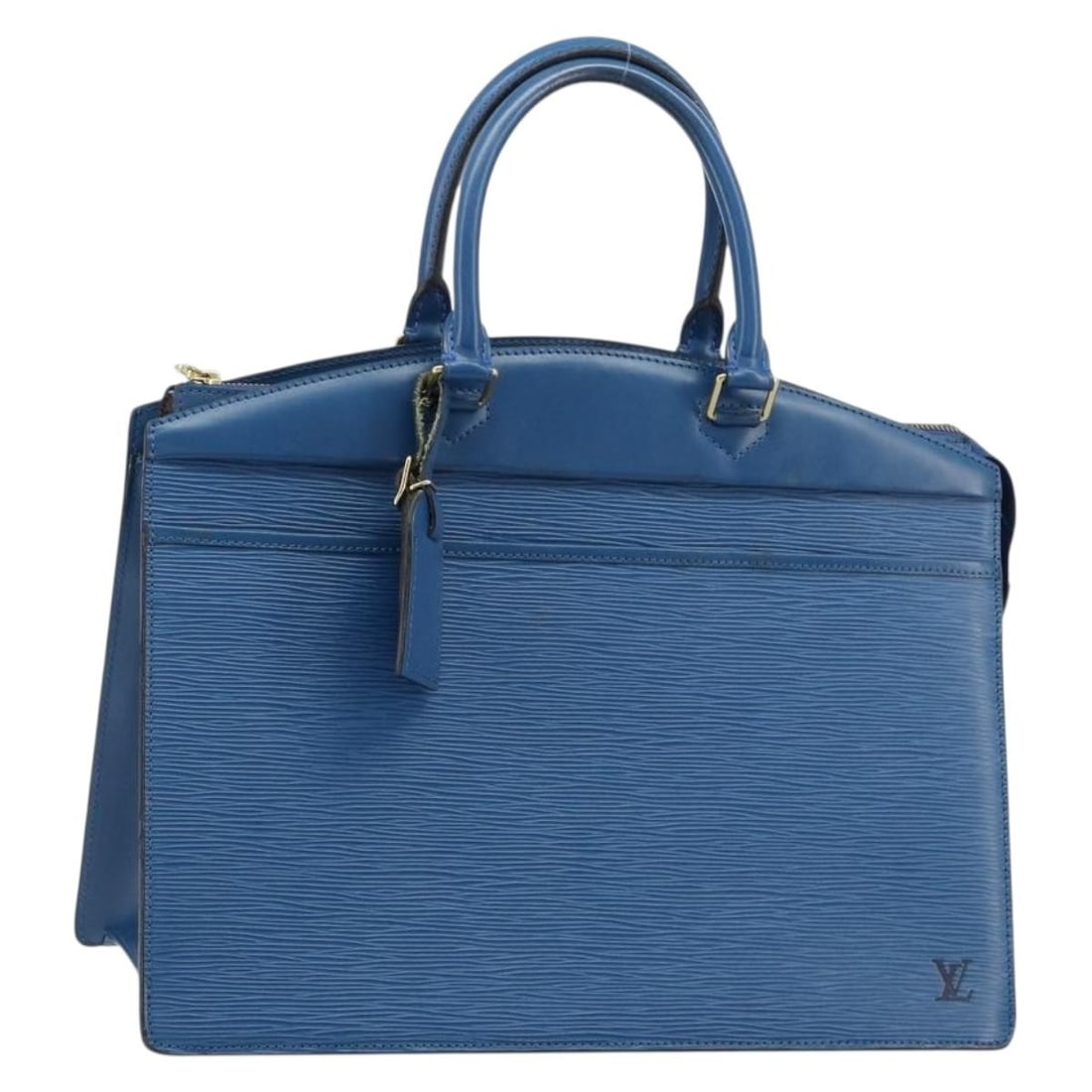 Louis Vuitton Riviera Blue Epi Leather Handbag M48185 with Name Tag: Louis Vuitton Riviera Blue Epi Leather Handbag M48185 with Name Tag Louis Vuitton Epi Riviera handbag in blue Epi leather, made in France. It comes with a name tag accessory and is identified by produ