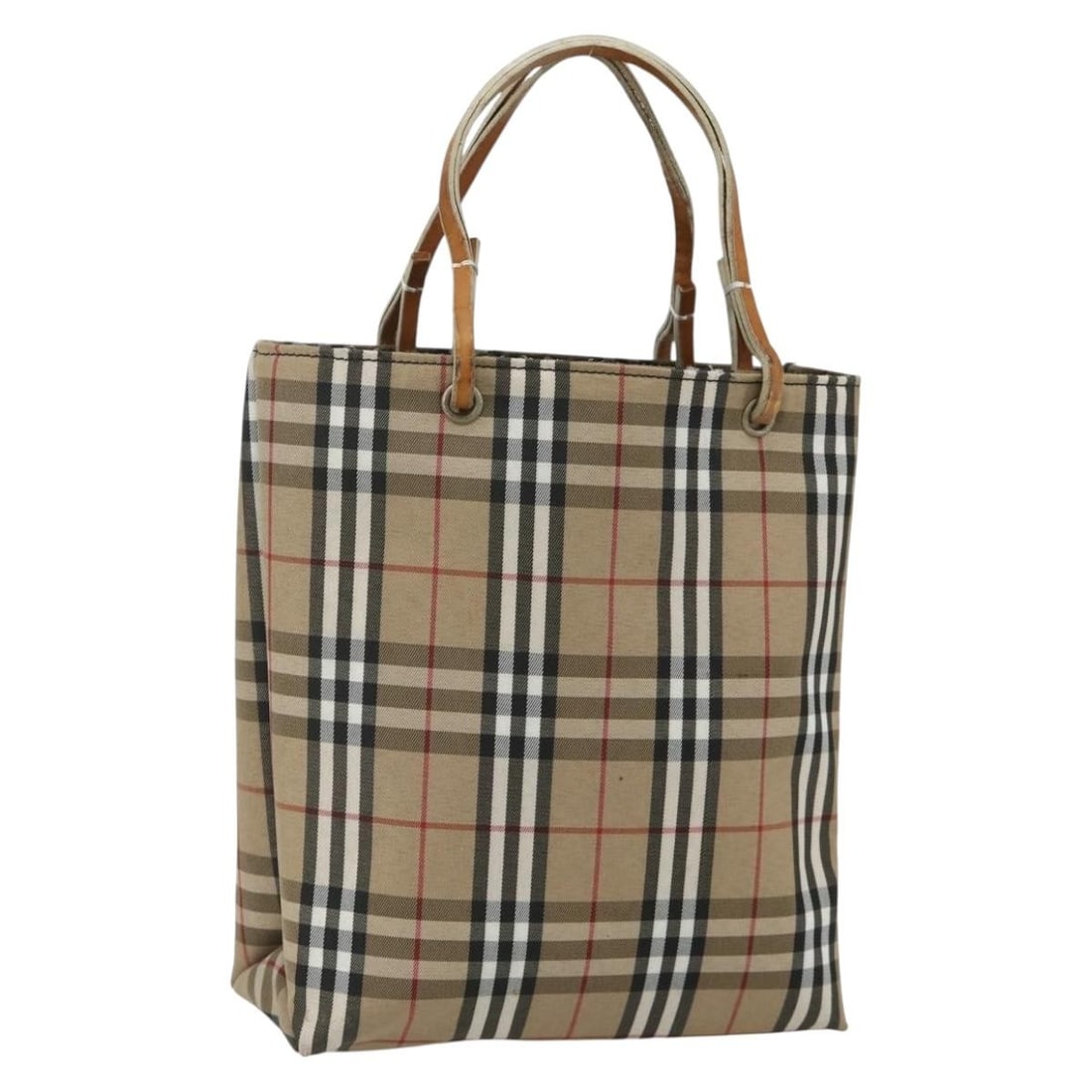Burberry Nova Check Beige Nylon Womens Hand Bag: Burberry Nova Check Beige Nylon Womens Hand Bag Burberry Nova Check hand bag in beige nylon, made in Italy. This women's handbag measures approximately 19 cm W x 23 cm H x 8 cm D (7.5 x 9.1 x 3.1 inch