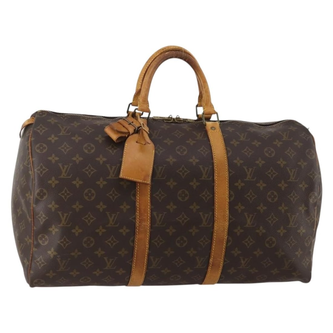 Louis Vuitton M41426 Keepall 50 Monogram Canvas Boston Bag: Louis Vuitton M41426 Keepall 50 Monogram Canvas Boston Bag Louis Vuitton Keepall 50 Boston bag in Monogram canvas, model M41426, made in France. This women's travel bag includes a name tag and powanie