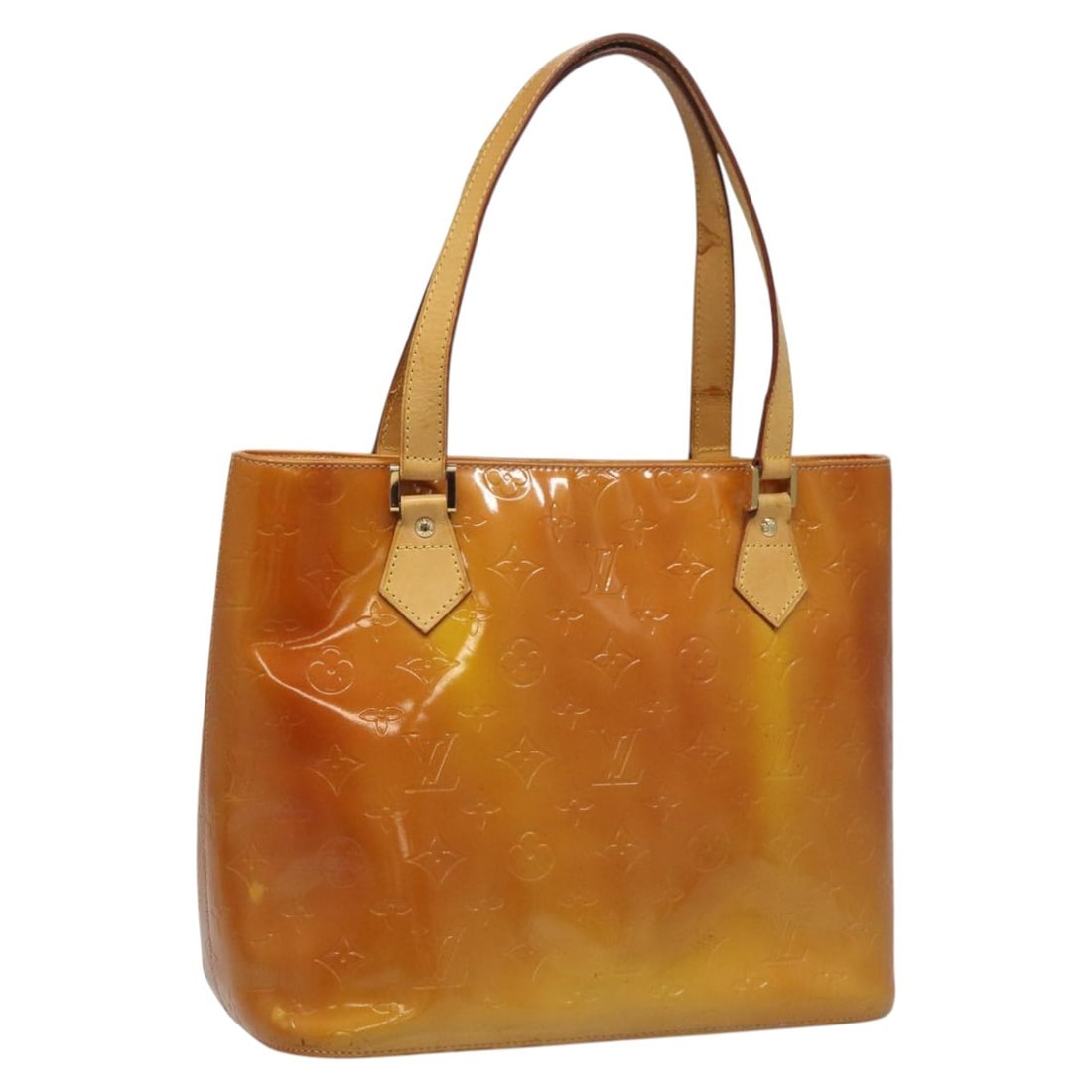 Louis Vuitton Houston Beige Patent Leather Monogram Vernis Women's Handbag M91004: Louis Vuitton Houston Beige Patent Leather Monogram Vernis Women's Handbag M91004 This is a Louis Vuitton Monogram Vernis Houston handbag in beige patent leather. The bag is designed for women and fea