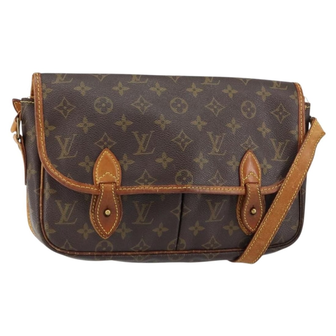 Louis Vuitton Gibeciere MM Monogram Canvas Shoulder Bag M42247: Louis Vuitton Gibeciere MM Monogram Canvas Shoulder Bag M42247 Louis Vuitton Monogram Gibeciere MM shoulder bag in Monogram Canvas, made in France. This women's shoulder bag features a monogram exteri
