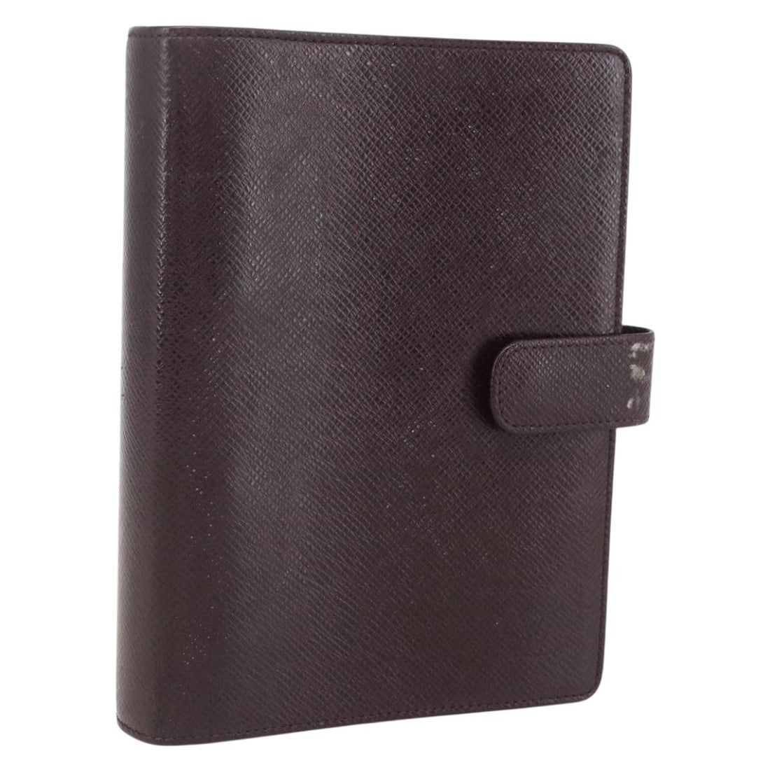 LOUIS VUITTON Taiga Leather Agenda MM Day Planner Acajou R20416: LOUIS VUITTON Taiga Leather Agenda MM Day Planner Acajou R20416 Discover the LOUIS VUITTON Taiga Agenda MM Day Planner Cover, crafted from premium Taiga leather in a sophisticated Acajou color. This s