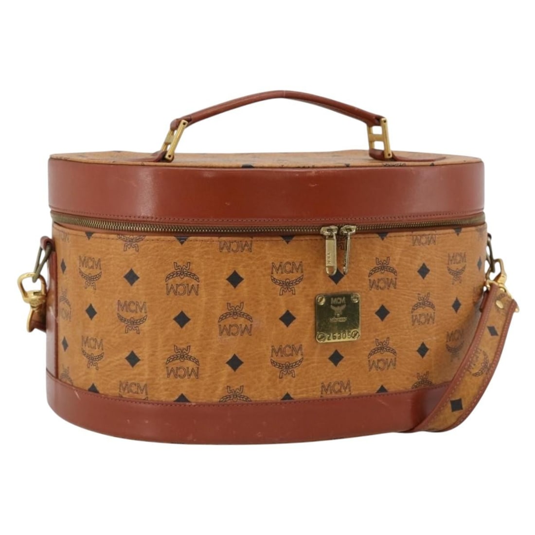 MCM Vicetos 2way Vanity Hand Bag Brown Gold PVC Leather (1 of 18)