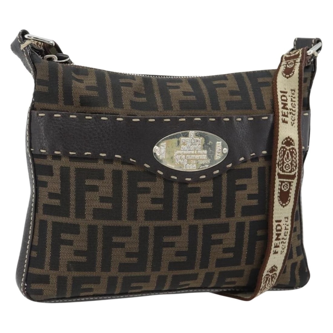 Fendi Celeria Zucca Canvas Shoulder Bag Black Brown Italy: Fendi Celeria Zucca Canvas Shoulder Bag Black Brown Italy Fendi Zucca Canvas Celeria shoulder bag in black and brown, made in Italy. It features the Zucca canvas material and comes as the item shown i