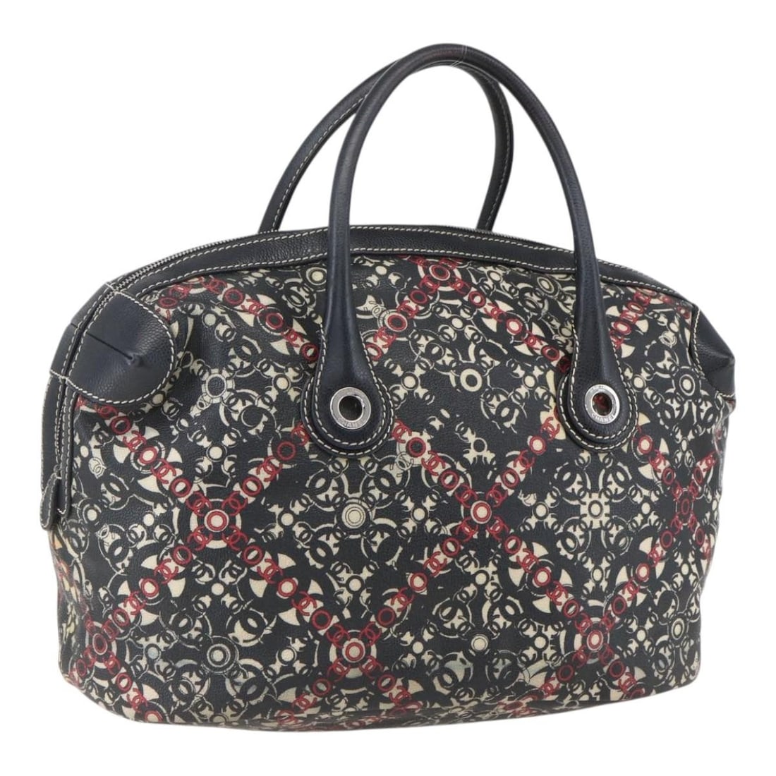 CHANEL Coco Travel Boston Bag Black Silver PVC Leather Authentic: CHANEL Coco Travel Boston Bag Black Silver PVC Leather Authentic This authentic CHANEL Coco Travel Boston Bag exudes sophistication with its sleek black and silver PVC leather exterior. Designed in It