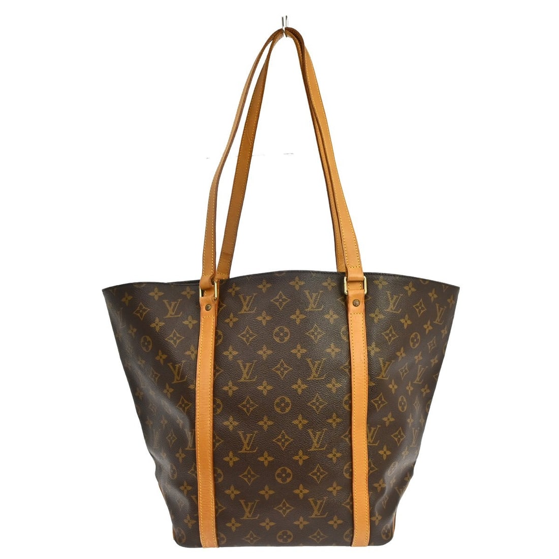 Louis Vuitton Sac Shopping Monogram Canvas Tote M51108: Louis Vuitton Sac Shopping Monogram Canvas Tote M51108 Vintage Louis Vuitton Sac Shopping shoulder tote bag in brown Monogram canvas with leather trim and double leather handles. This large women's to