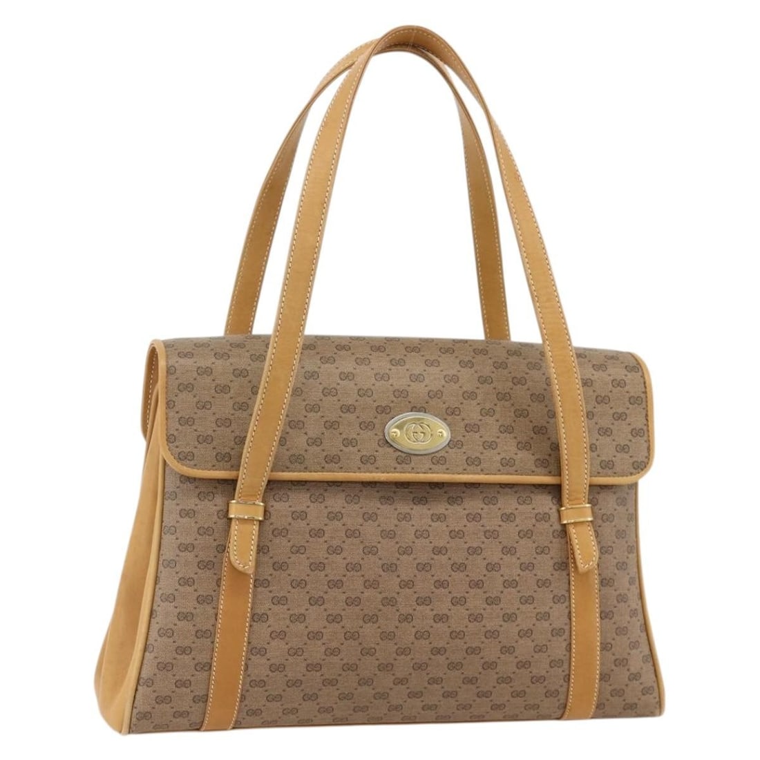 Gucci 000 46 4857 Micro GG Supreme PVC Handbag Beige Gold: Gucci 000 46 4857 Micro GG Supreme PVC Handbag Beige Gold This GUCCI hand bag is crafted in beige and gold PVC leather / Micro Small GG canvas, made in Italy. It measures approximately W30cm x H21cm x