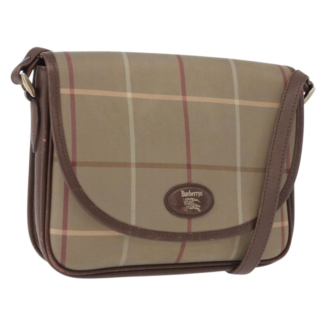 Burberrys Nova Check Canvas Shoulder Bag Brown Gold Tone: Burberrys Nova Check Canvas Shoulder Bag Brown Gold Tone Burberrys shoulder bag in brown canvas with gold-tone accents. It features the Nova Check pattern and measures approximately W22 x H18 x D5 cm,