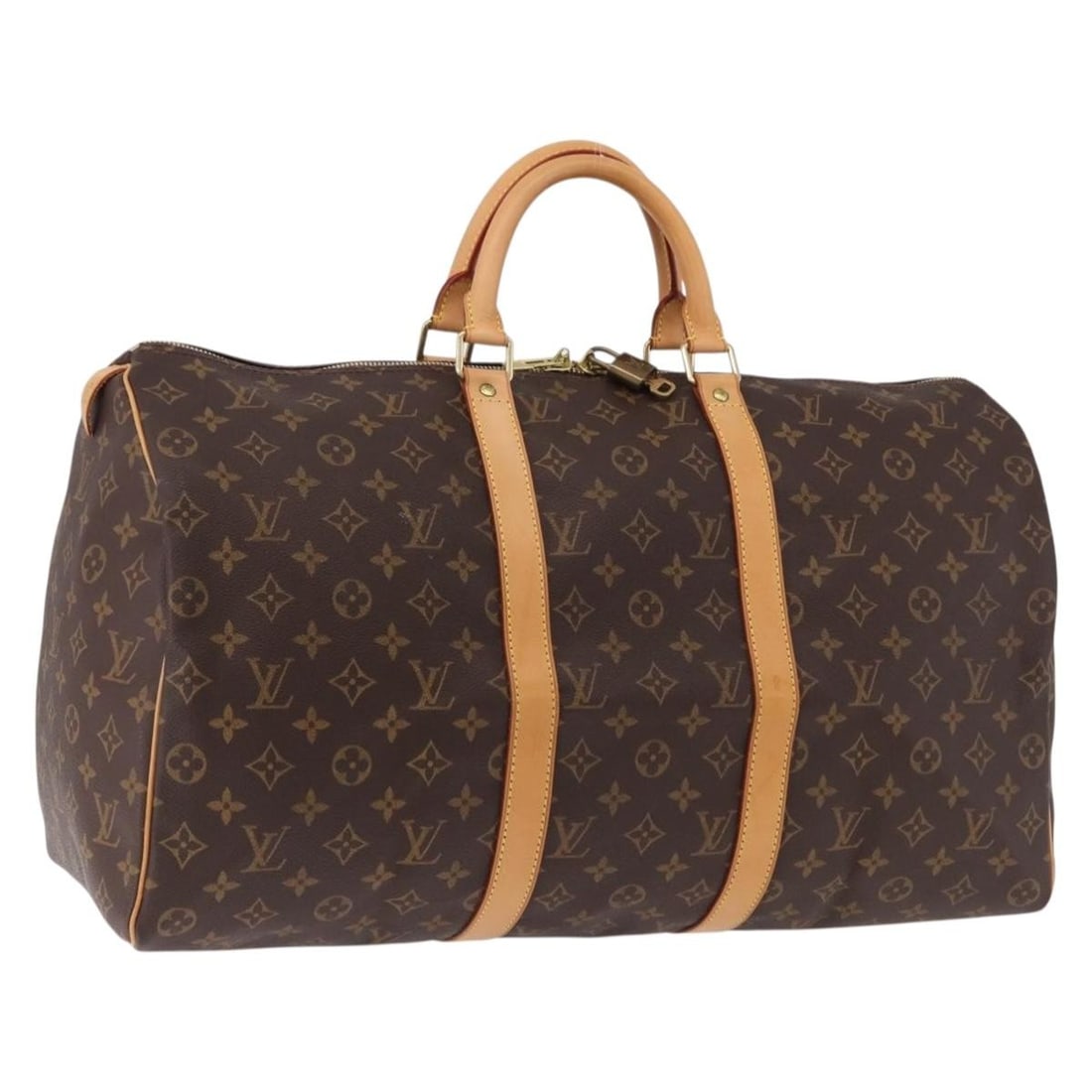 Louis Vuitton M41426 Keepall 50 Monogram Canvas Boston Bag: Louis Vuitton M41426 Keepall 50 Monogram Canvas Boston Bag Louis Vuitton Keepall 50 Boston Bag in Monogram Canvas, made in France. This women's Boston bag comes in the Monogram colorway and includes a