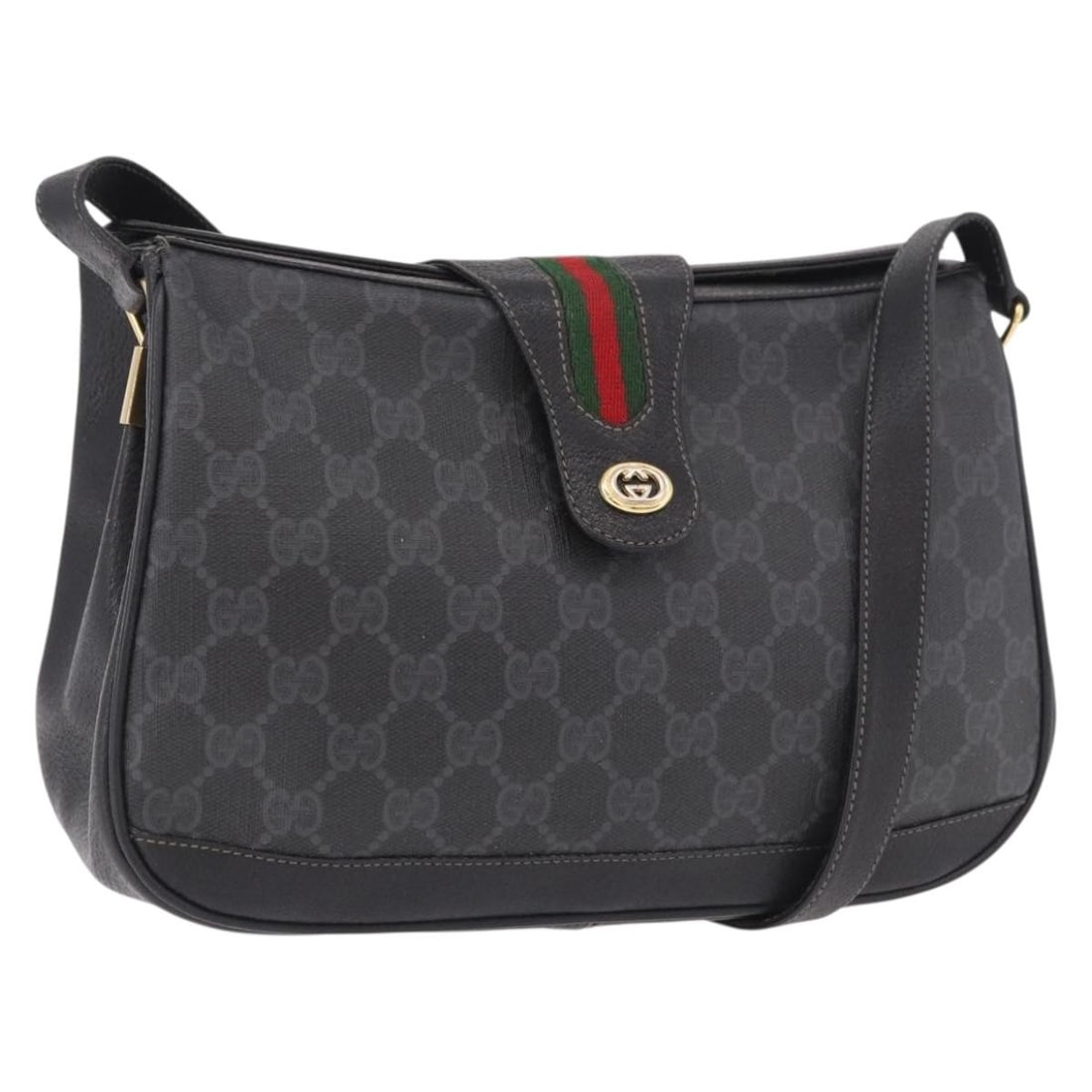 Gucci Sherry Line GG Supreme PVC Leather Shoulder Bag Black Red: Gucci Sherry Line GG Supreme PVC Leather Shoulder Bag Black Red A Gucci Sherry Line shoulder bag in black and red, made from PVC leather and GG canvas. It was made in Italy and features a shoulder str
