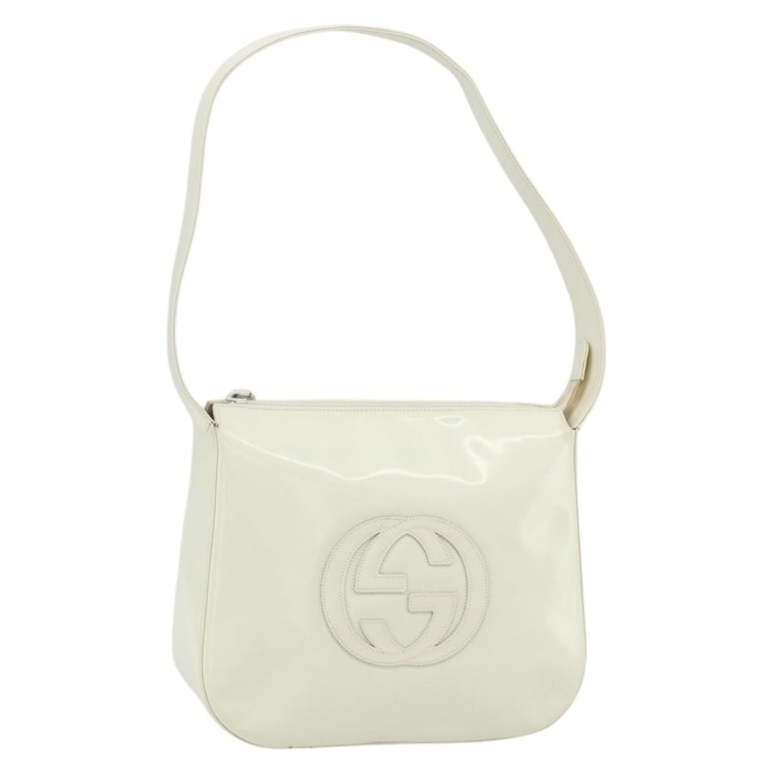 White Enamel Gucci Shoulder Bag 001 1364 1703 Italy: White Enamel Gucci Shoulder Bag 001 1364 1703 Italy This GUCCI shoulder bag features a white enamel exterior and is designed for women. The bag is crafted in Italy and comes from the GUCCI product lin