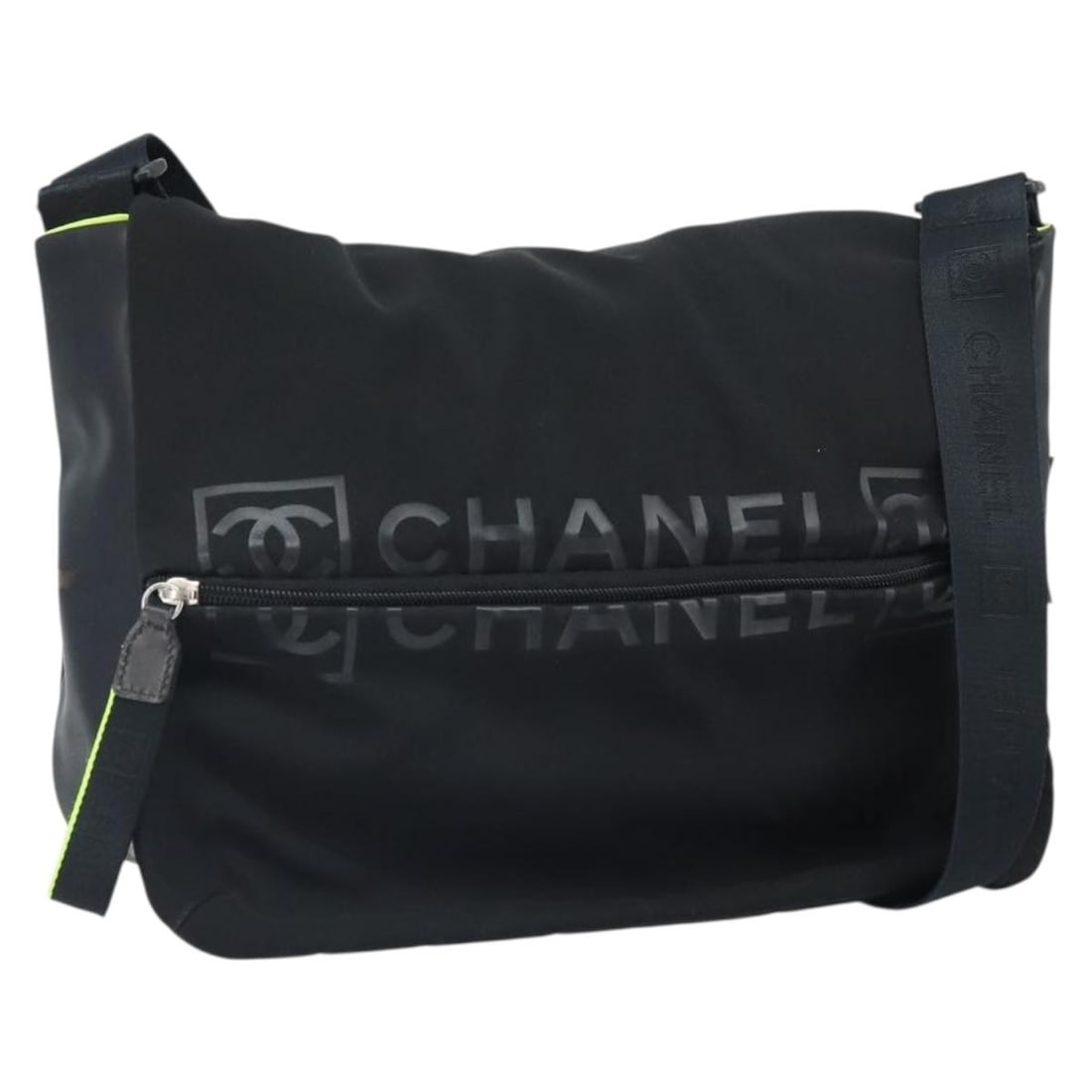 CHANEL Sports Line Black Nylon Shoulder Bag with Dust Bag: CHANEL Sports Line Black Nylon Shoulder Bag with Dust Bag CHANEL Sports Line shoulder bag in black nylon, made in Italy, with a shoulder strap drop of approximately 11.8 to 23.6 inches (30 to 60 cm). 