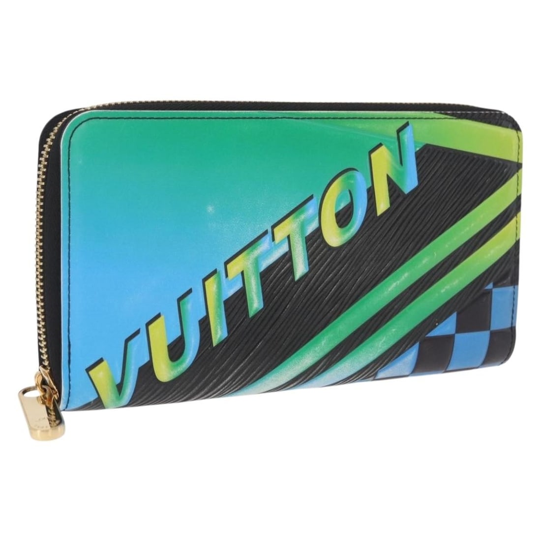 Louis Vuitton M62268 Epi Leather Long Wallet Blue Black: Louis Vuitton M62268 Epi Leather Long Wallet Blue Black Louis Vuitton long wallet in Blue/Black Epi leather. It comes with a dust bag and item box, and was made in Spain. The wallet measures approxima