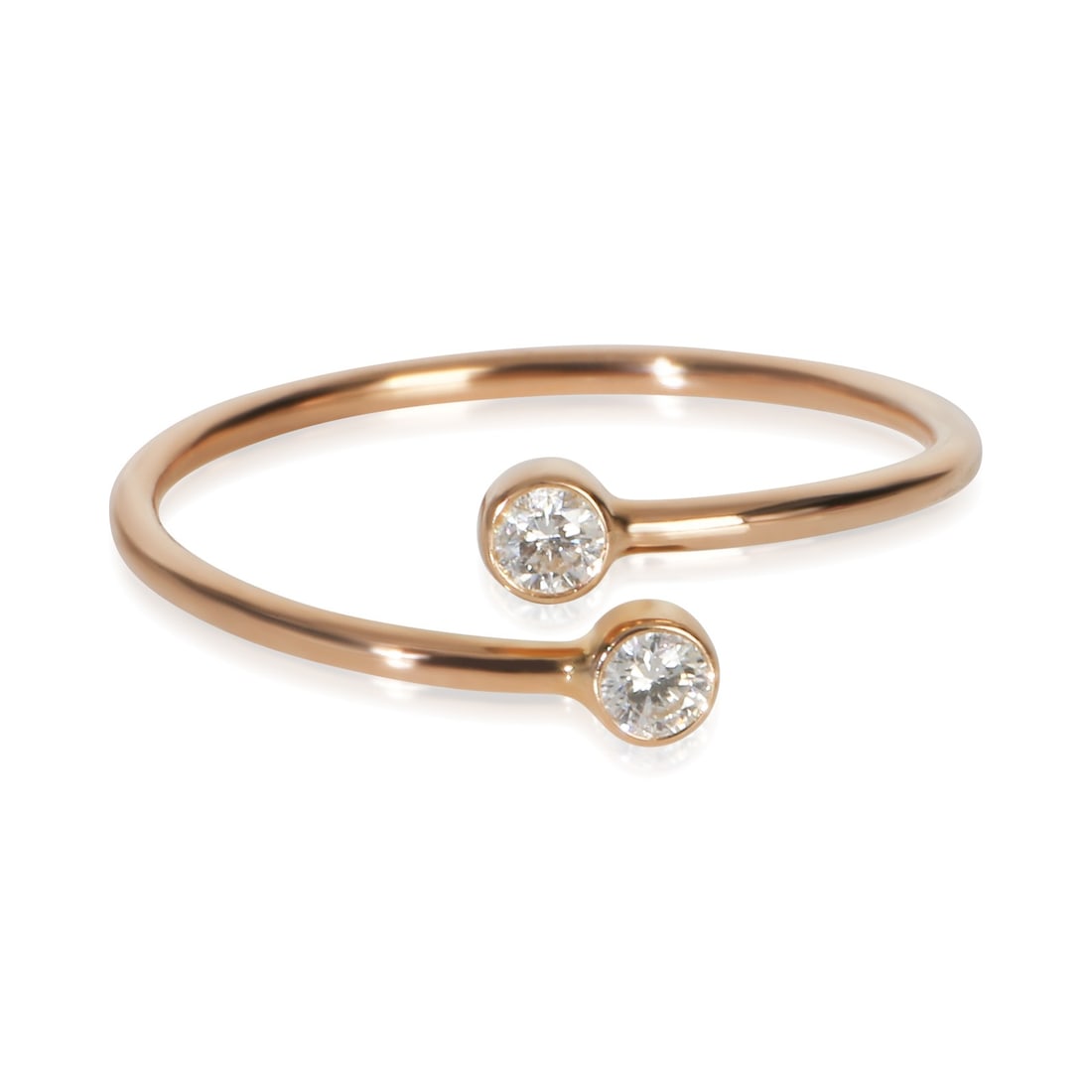 Tiffany Elsa Peretti Hoop Diamond Ring 18k Rose Gold Size 7.5 (1 of 4)