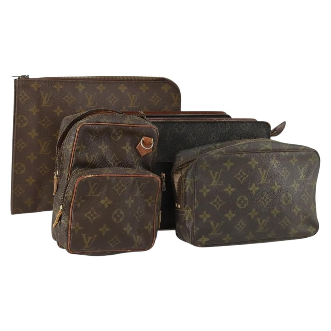 Set of 5 Louis Vuitton Monogram Canvas Shoulder Bags: Set of 5 Louis Vuitton Monogram Canvas Shoulder Bags Louis Vuitton Monogram Canvas shoulder bag set in Monogram color. This special bundle offer is described as a 5-set item and is in heavily used con