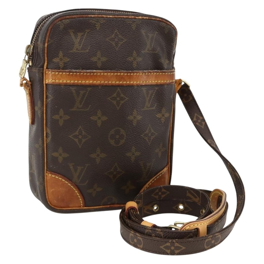 Louis Vuitton Danube Monogram Canvas Shoulder Bag M45266 France: Louis Vuitton Danube Monogram Canvas Shoulder Bag M45266 France This is a Louis Vuitton Monogram Danube Shoulder Bag, style number M45266, designed for women. Crafted from signature monogram canvas, t