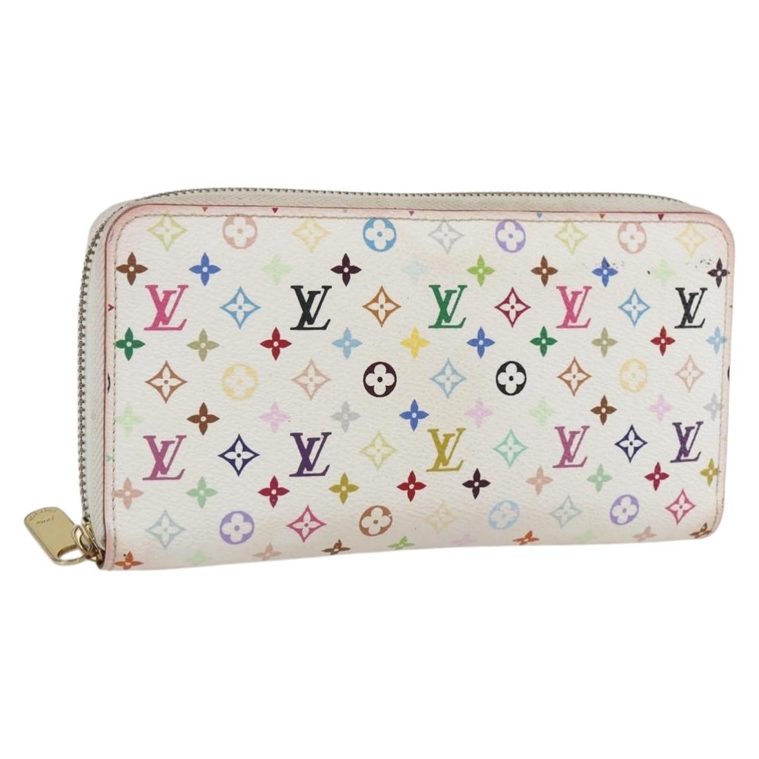 Monogram Multicolor Canvas Long Wallet White M60241 by Louis Vuitton: Monogram Multicolor Canvas Long Wallet White M60241 by Louis Vuitton This Louis Vuitton Monogram Multicolor Zippy Wallet features a white canvas exterior adorned with the iconic multicolor monogram pa