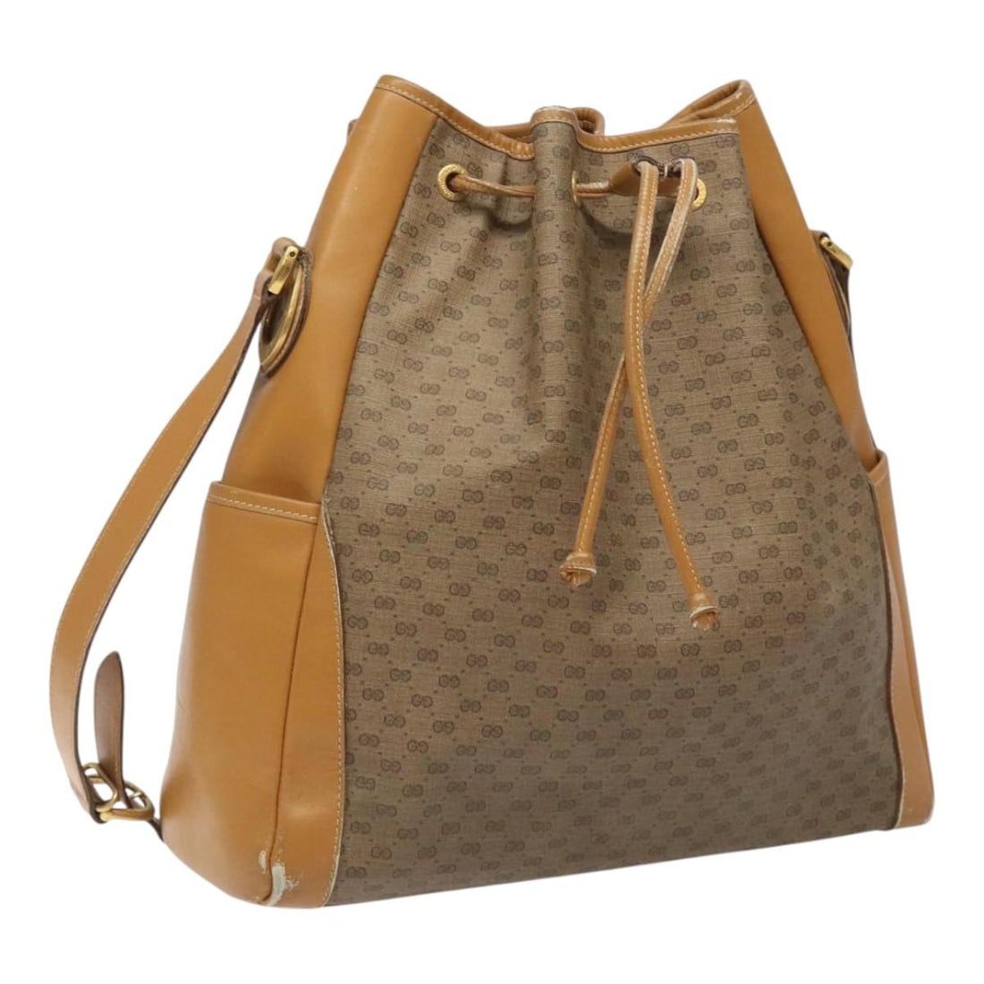 Beige Micro GG Supreme Shoulder Bag by Gucci Model 001 115 1229 PVC Leather: Beige Micro GG Supreme Shoulder Bag by Gucci Model 001 115 1229 PVC Leather This GUCCI Micro GG Supreme shoulder bag features a beige PVC leather exterior with micro small GG canvas detailing. Designe