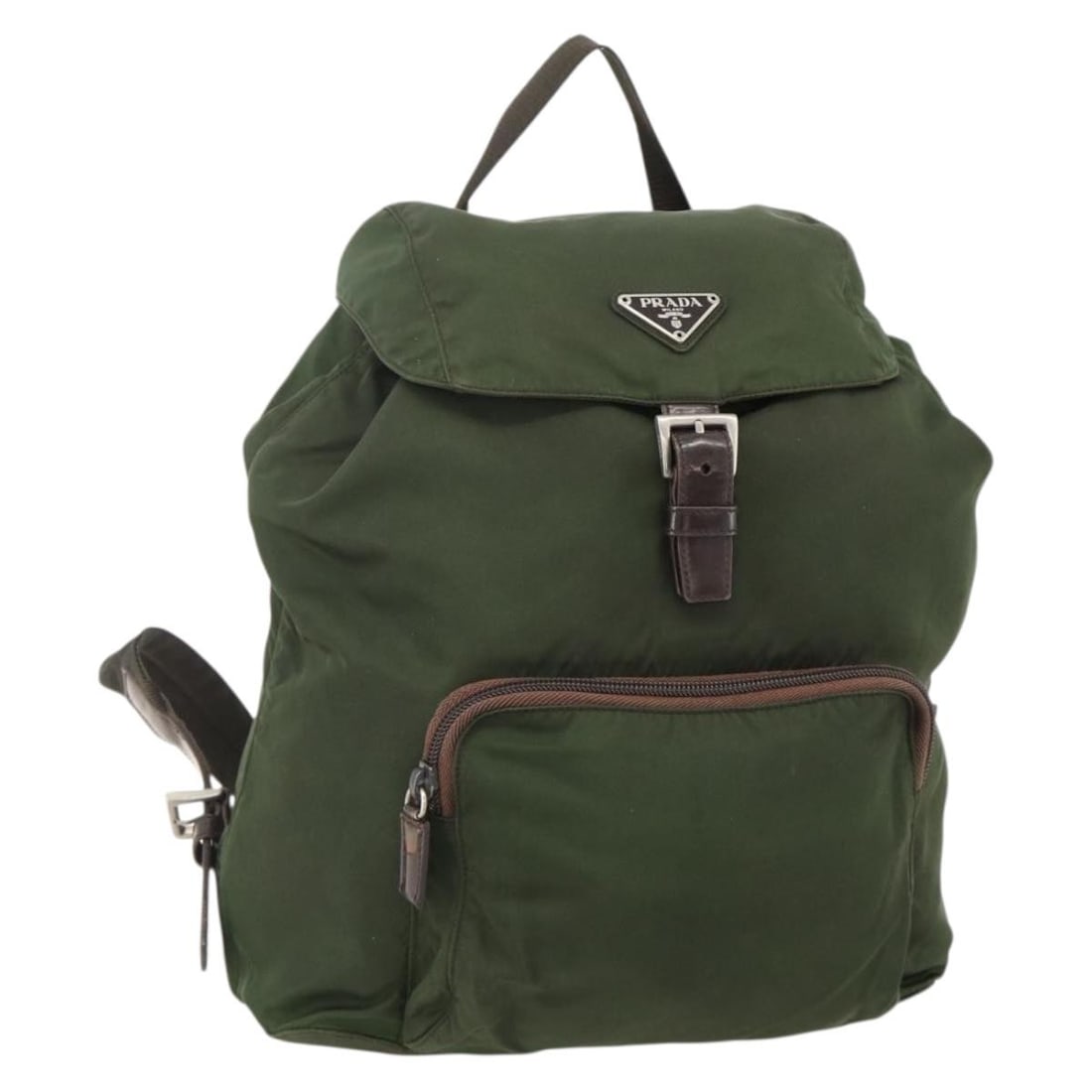 Prada Green Nylon Womens Backpack Italy Auth: Prada Green Nylon Womens Backpack Italy Auth This PRADA backpack is crafted from durable green nylon and is designed for women. Made in Italy, the bag features a spacious interior and practical dimens