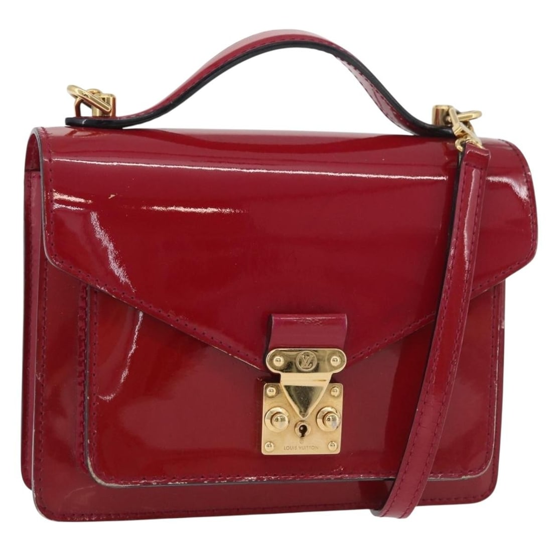 Louis Vuitton Monceau BB Rose Andian Patent Leather 2way Bag: Louis Vuitton Monceau BB Rose Andian Patent Leather 2way Bag This Louis Vuitton Vernis Monceau BB Bag in Rose Andian is crafted from patent leather and offers versatile carrying options with its 2-way