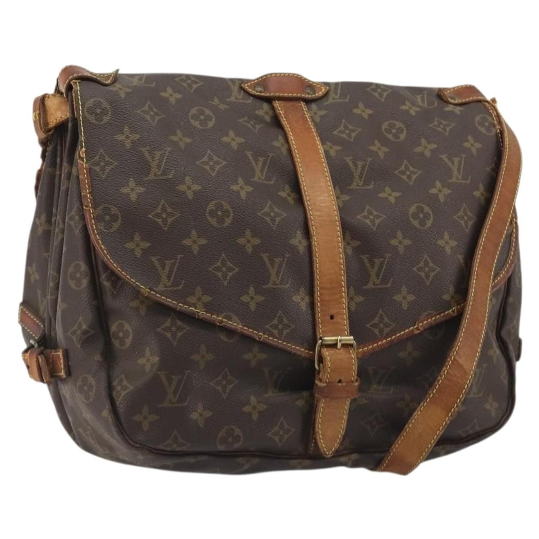 Louis Vuitton M42254 Saumur 35 Monogram Canvas Shoulder Bag: Louis Vuitton M42254 Saumur 35 Monogram Canvas Shoulder Bag Louis Vuitton Saumur 35 shoulder bag in Monogram Canvas with a Monogram color/pattern. Made in France, this bag features the M42254 product 