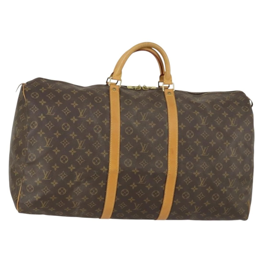 Louis Vuitton M41422 Keepall 60 Monogram Canvas Boston Bag: Louis Vuitton M41422 Keepall 60 Monogram Canvas Boston Bag Louis Vuitton Keepall 60 Boston bag in Monogram canvas, made in France. This women's bag is offered as the item only, without the original bo
