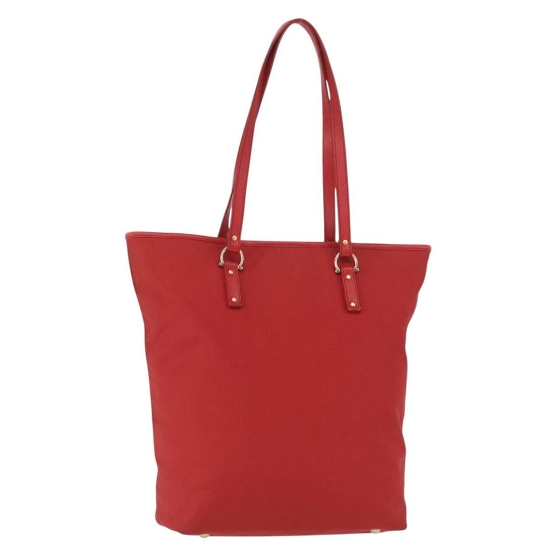 Salvatore Ferragamo Gancini red gold nylon handbag: Salvatore Ferragamo Gancini red gold nylon handbag This Salvatore Ferragamo Gancini hand bag is crafted from red nylon with gold-tone accents. Designed for women, it features a spacious interior and p