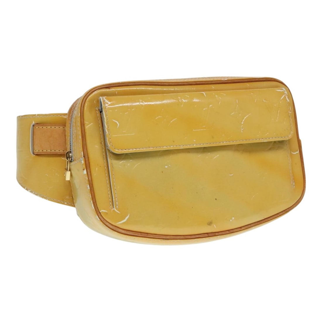 Louis Vuitton Fulton Monogram Vernis Patent Leather Gris Waist Bag M91041: Louis Vuitton Fulton Monogram Vernis Patent Leather Gris Waist Bag M91041 This Louis Vuitton Monogram Vernis Fulton waist bag in Gris features a patent leather exterior and is designed for women. The 