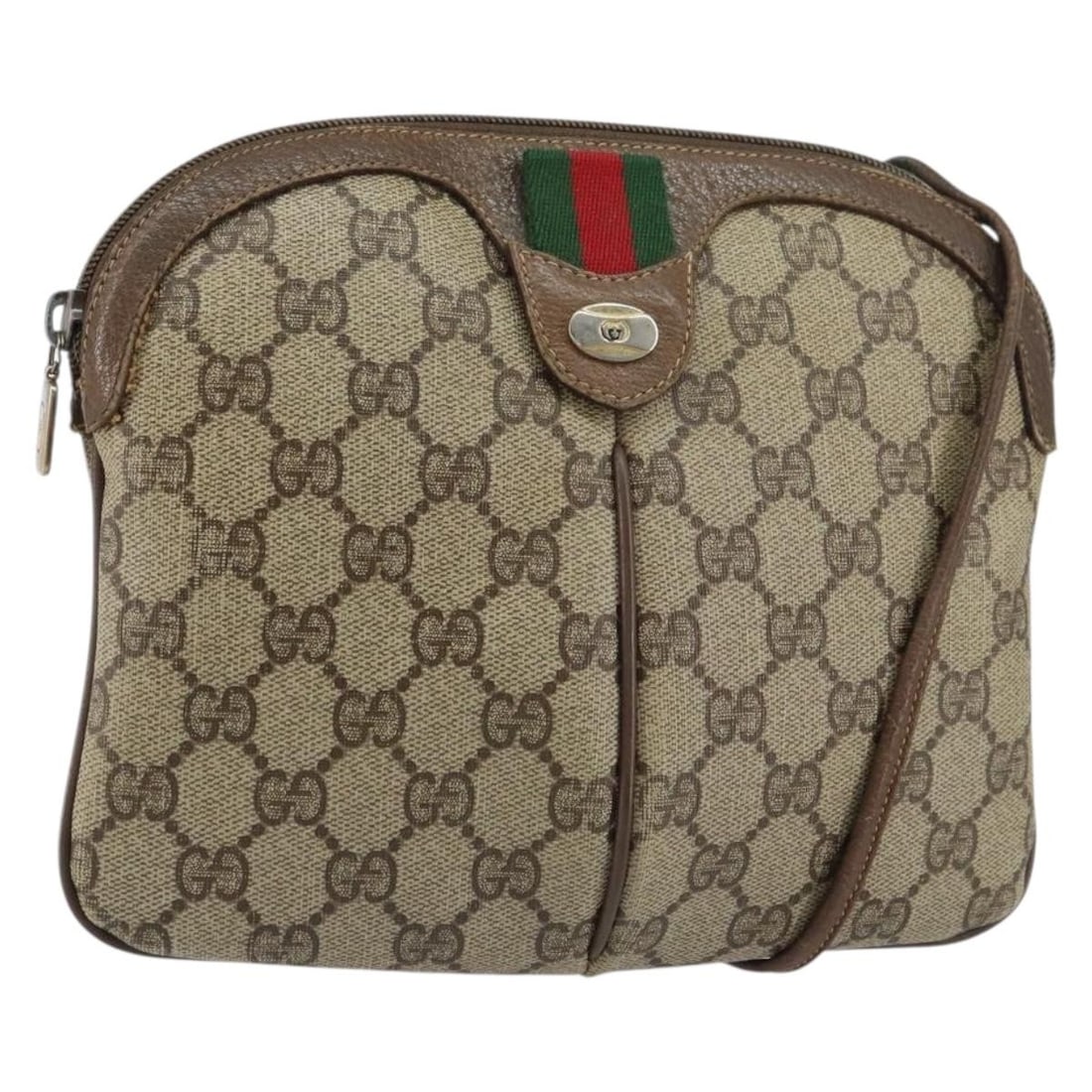 Gucci 904 02 047 GG Supreme Sherry Web PVC Shoulder Bag Beige Gold: Gucci 904 02 047 GG Supreme Sherry Web PVC Shoulder Bag Beige Gold Gucci GG Supreme Web Sherry Line shoulder bag in beige and gold, made in Italy from PVC leather and GG canvas. It features a shoulder