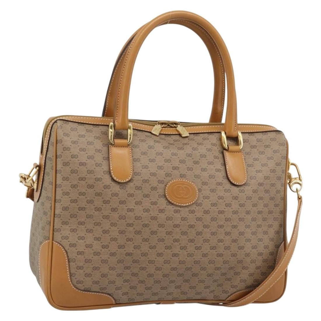 Gucci 002 122 0033 Micro GG Supreme 2 Way Handbag Beige Gold: Gucci 002 122 0033 Micro GG Supreme 2 Way Handbag Beige Gold Gucci Micro GG Supreme handbag in beige and gold, made from PVC leather and Micro Small GG canvas. This 2-way style includes a shoulder str