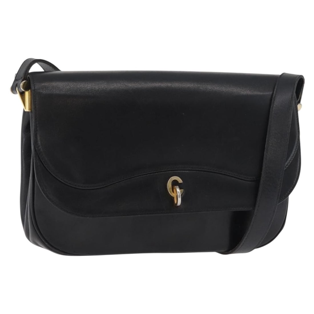Christian Dior Leather Shoulder Bag Black with Gold Tone Hardware: Christian Dior Leather Shoulder Bag Black with Gold Tone Hardware A Christian Dior leather shoulder bag in black with gold-tone accents, made in France. The bag measures approximately 24 cm wide, 16 c