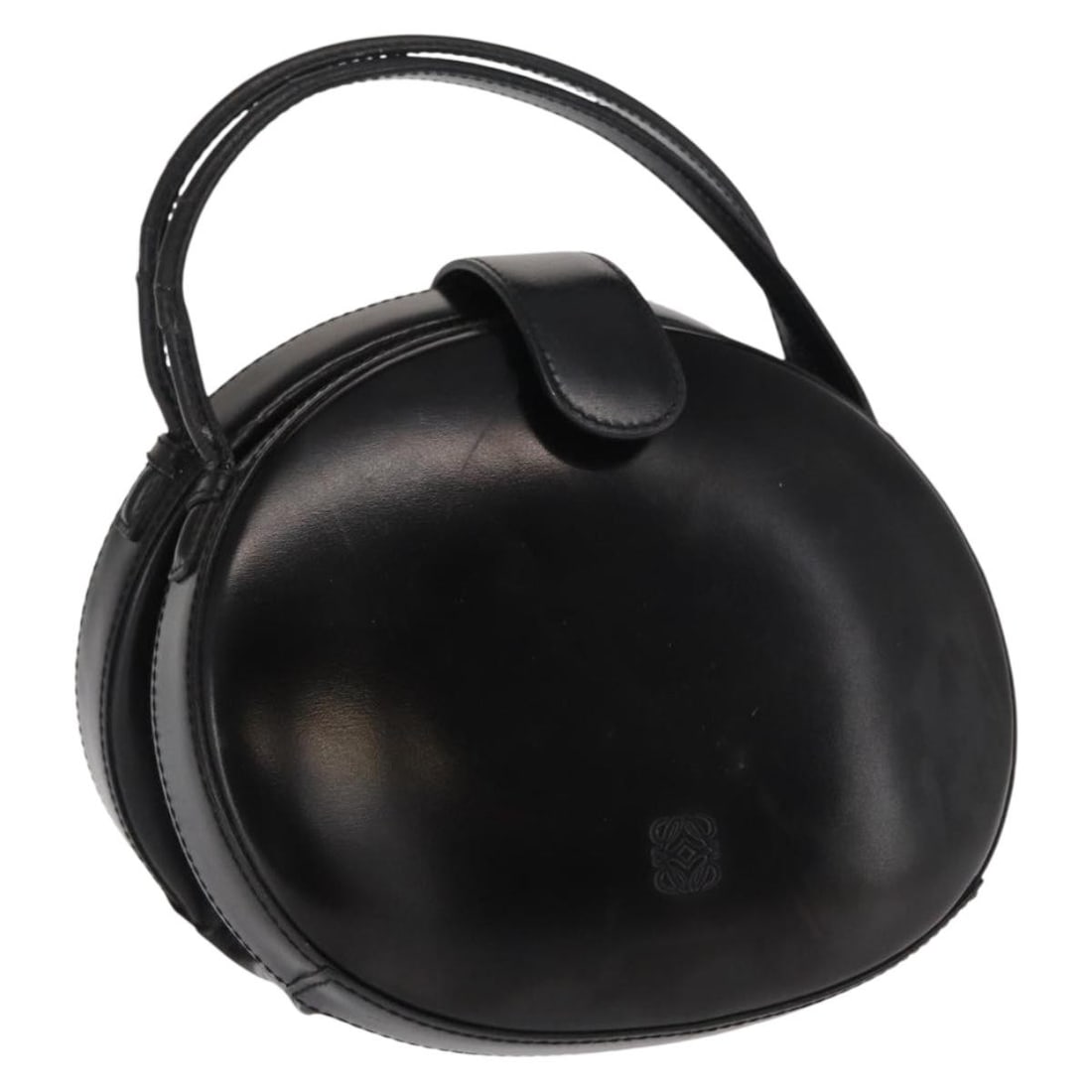 Black and Gold Leather Loewe Handbag Spain: Black and Gold Leather Loewe Handbag Spain This LOEWE handbag features a black and gold leather exterior with a structured silhouette. The bag is crafted in Spain and includes a top handle with a drop