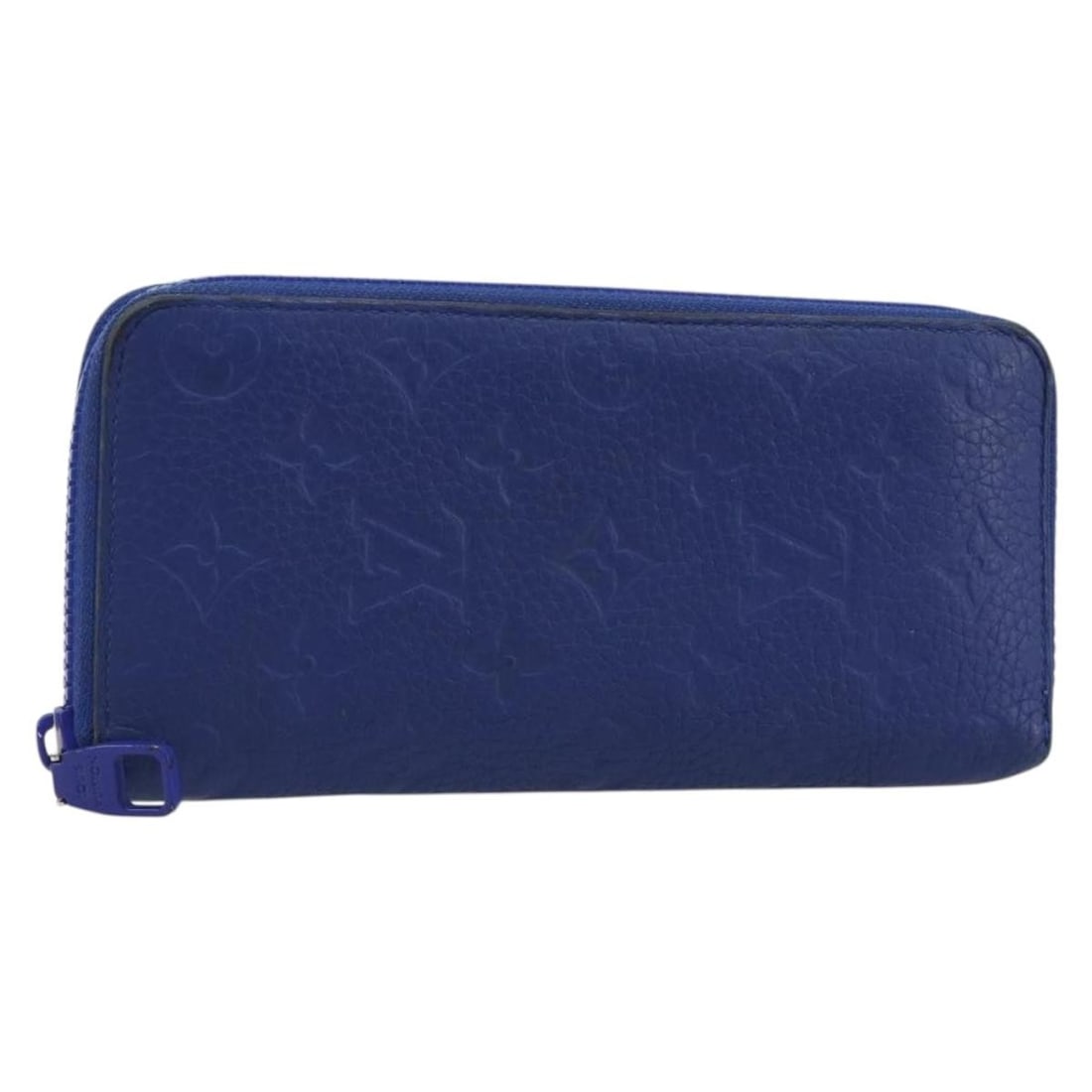 Blue Monogram Canvas Wallet Louis Vuitton M80791: Blue Monogram Canvas Wallet Louis Vuitton M80791 Louis Vuitton Clemence Monogram Zippy Wallet in blue. This women's wallet is made in Spain and shows heavy use, including rubbing, slight shape loss, s