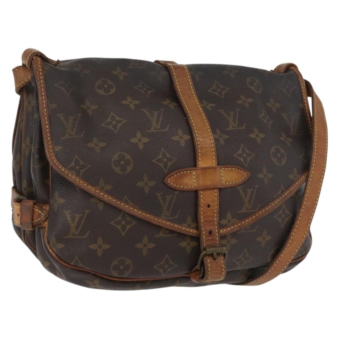 Louis Vuitton M42256 Saumur 30 Monogram Canvas Shoulder Bag: Louis Vuitton M42256 Saumur 30 Monogram Canvas Shoulder Bag Louis Vuitton Monogram Saumur 30 shoulder bag in Monogram canvas, made in France. This women's bag is offered without the original box or du