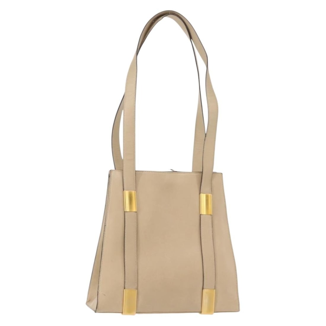 CELINE Beige Gold Leather Shoulder Bag Made in Italy: CELINE Beige Gold Leather Shoulder Bag Made in Italy This CELINE shoulder bag showcases a sophisticated blend of beige and gold leather, embodying luxury with a practical design. Made in Italy, this b