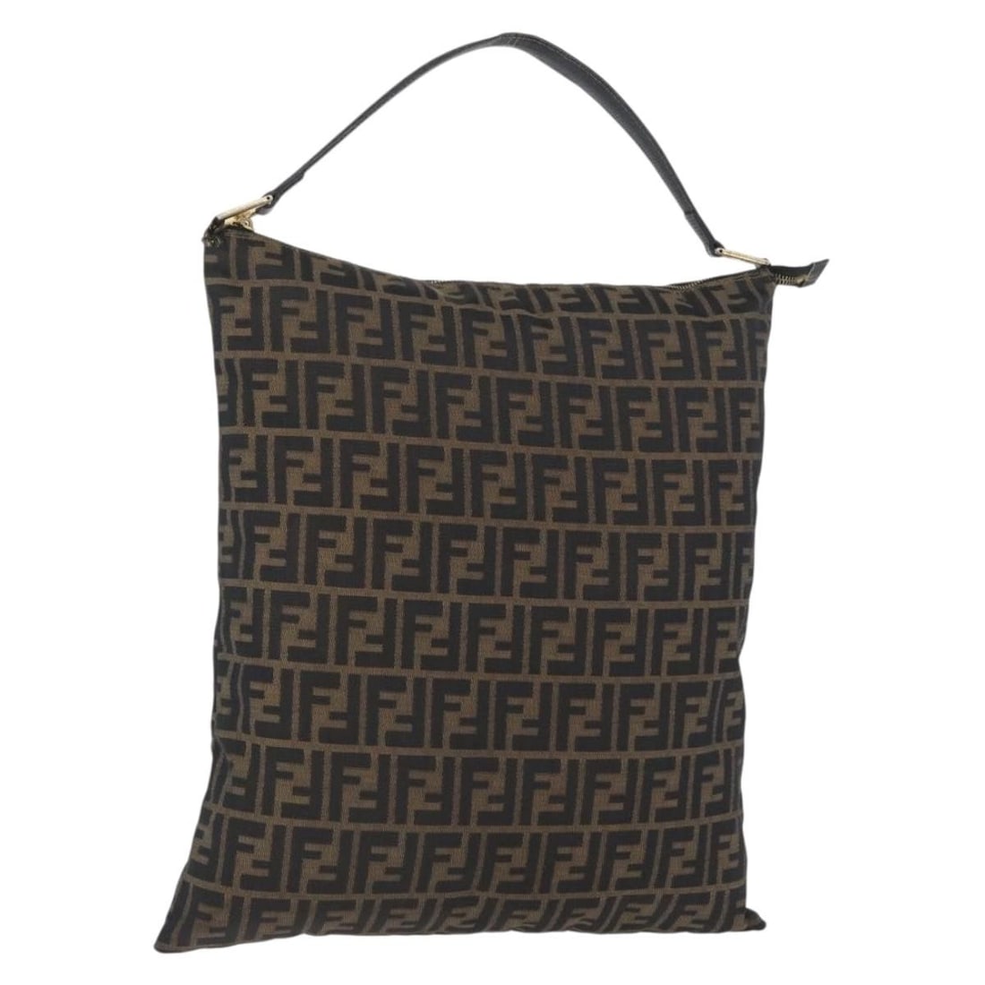 FENDI Zucca Canvas Hobo Bag Black Brown Italy 169579: FENDI Zucca Canvas Hobo Bag Black Brown Italy 169579 FENDI shoulder bag in black and brown Zucca canvas, made in Italy. The bag features a women's shoulder bag style with an approximate size of 40 cm 
