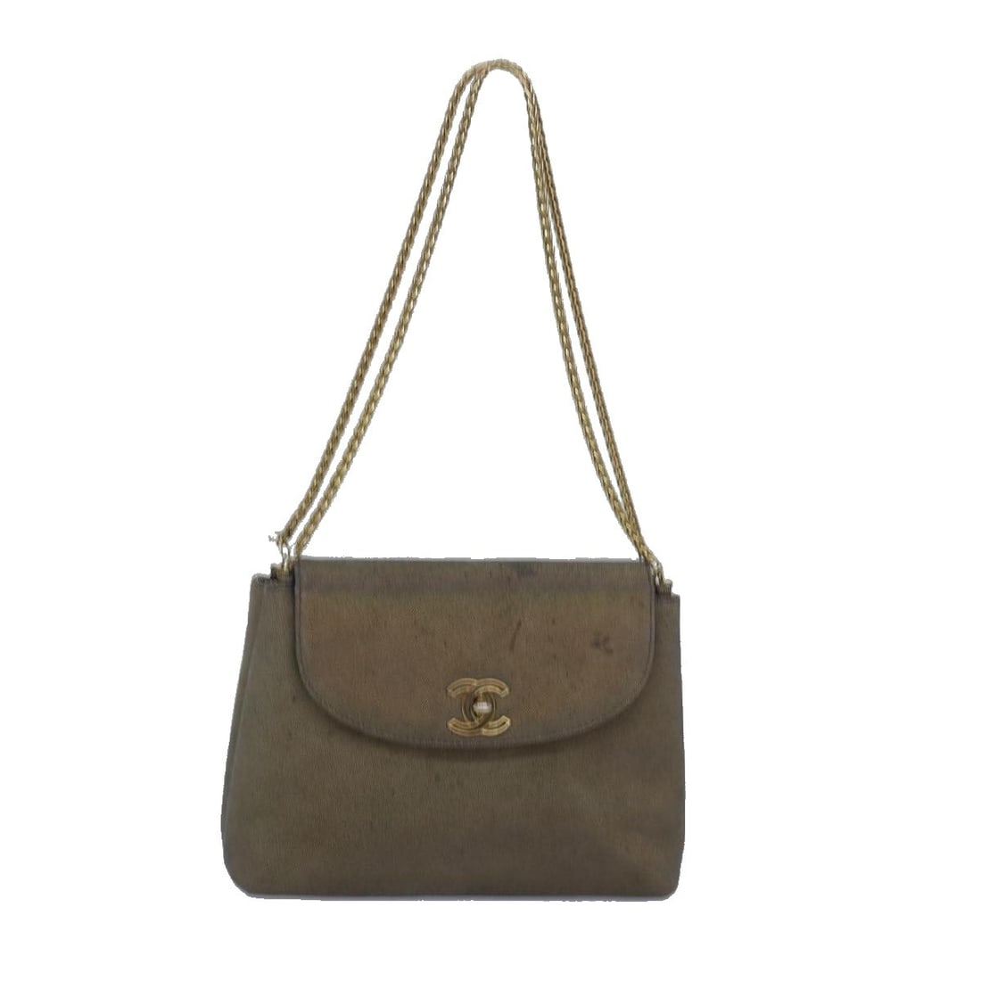 CHANEL CC Turn Lock Suede Chain Handbag Gold Tone: CHANEL CC Turn Lock Suede Chain Handbag Gold Tone CHANEL turn lock chain hand bag in suede with a gold tone exterior. This women's hand bag was made in Italy and features a handle drop of approximatel